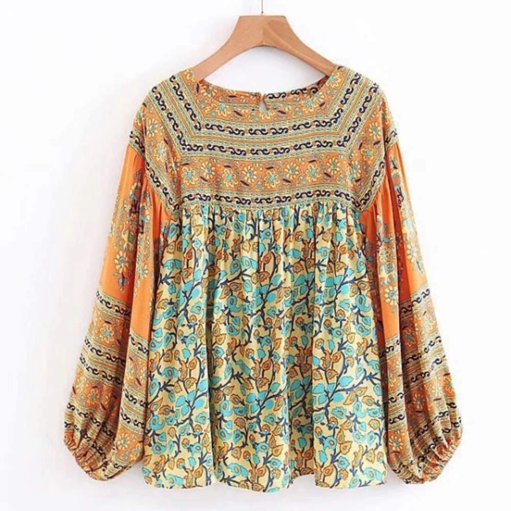 ‼️Cotton Bohemian Boho Top Long Sleeve‼️